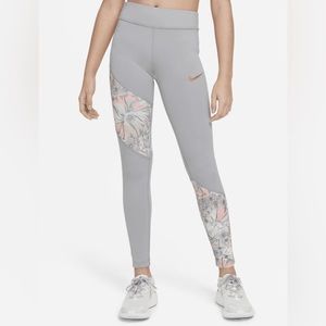 Nike Girls'‎ One Energy Dri-FIT Gray Mushroom
Print Tight Fit Legging KIDS XL